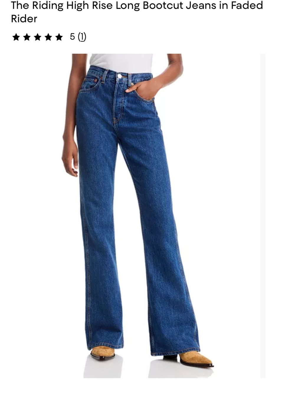 Re/Done Riding High Rise Bootcut Jeans - Faded Rider Size 30